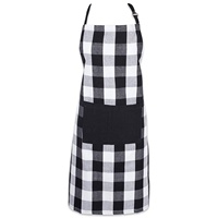 Décor de noël tissu de coton réglable noir blanc à carreaux de buffle rouge noir à carreaux tablier de cuisine avec grande poche