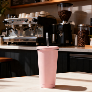 Moderno minimalista 304 in acciaio inox a bocca larga Thermos riutilizzabile dritto tazza isolante coperchio paglia per vino o caffè ragazze - Product Image 5