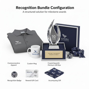 Paket Penghargaan Tonggak Perkembangan Layanan Pelanggan dengan Medali, Lencana, Aksesoris Kulit, dan Kartu Hadiah yang Terukir - Product Image 3