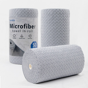 Toalla de microfibra en rollo de 50 hojas, paño de limpieza reutilizable para cocina - Product Image 1