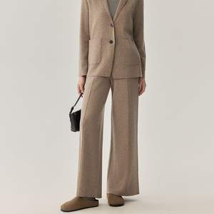 Lässige und Vielseitige Damen Schafwolle Gerade Geschnittene Weite Hose Warme Weiche Leggings Lose Kaschmir-Wollhose - Product Image 5