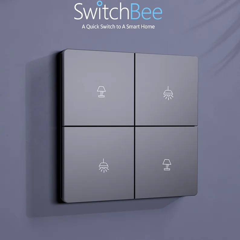 Factory Tuya Wifi 4 Gang Touch Button Home Smart Wall Light Switch Zigbee Switch