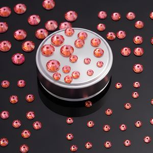 Cuentas de diamantes de imitación de resina epoxi Padparadscha de 5 mm con orificio central para coser, para pulseras de los deseos y accesorios de joyería. - Product Image 5