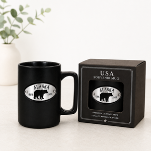 Tasses en céramique personnalisées avec plaque métallique, souvenirs touristiques des États-Unis, avec les noms des États, pour les grossistes en cadeaux souvenirs - Product Image 3