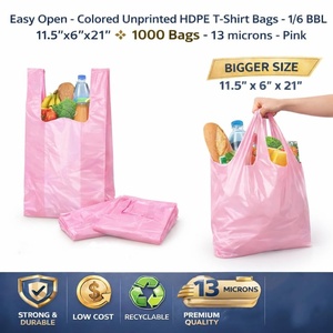 Sac en <span class=keywords><strong>plastique</strong></span> rose personnalisé avec impression « Merci » pour courses alimentaires, en PEHD/PEBD, prix usine YC, pour emballage - Product Image 6