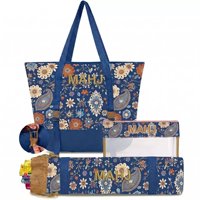 Ensemble de Mahjong 4 pièces, sac cosmétique rétro multifonctionnel de grande capacité, durable, en polyester, élégant, portable pour le rangement