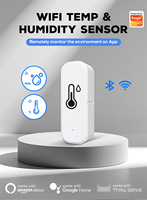 Thermomètre hygromètre intelligent WiFi Tuya pour intérieur, capteur de température, alarme vocale, compatible Alexa Google Home Android, batterie, écran TFT, application mobile