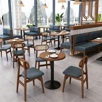 Meubles commerciaux pour restaurants, ensembles de tables et chaises en bois massif, tables et chaises de café pour les cafés, ensemble de meubles de restauration modernes