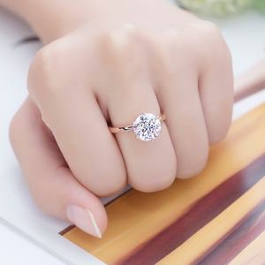 Anillo Halo para Mujer MS-600, Joyería de Moda en Oro Vermeil, Plata 925, Moissanita Corte Ovalado DEF - Product Image 6