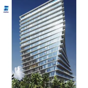 Grosir penjualan langsung bangunan struktural Insulated Glass framing untuk Hotel aluminium Curtain Dinding