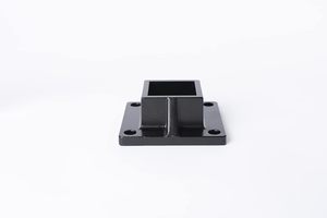 Support de fixation au sol pour poteau carré de 2 pouces et garde-corps de terrasse, robuste, en aluminium, noir - Product Image 6