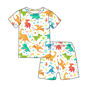 Setelan Kaos Lengan Pendek Anak Laki-laki Terbaru Pakaian Musim Panas Gaya Kasual Celana Pendek Bahan Katun Pakaian Anak Laki-laki Longgar - Product Image 5