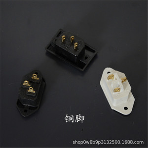 ปลั๊กไฟหม้อหุงข้าว 3 ขา ขั้วทองแดง อุปกรณ์เสริมหม้อหุงข้าวไฟฟ้า ปลั๊กพลาสติกสีขาว - Product Image 2