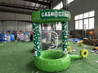 Équipement de location pour fêtes, Cube à argent gonflable, Machine à argent gonflable, Attrape-argent gonflable avec 2 souffleurs