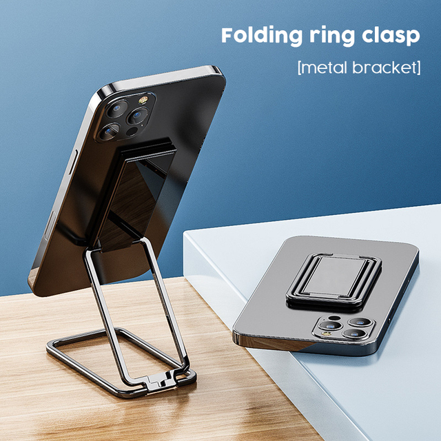 360° Adjustable Dual Shaft Phone Stand Foldable Portable Magnetic Phone Holder for iPhone Samsung Universal Desk Stand