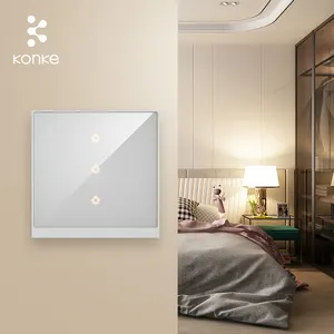 KONKE स्मार्ट घर प्रकाश स्विच zigbee काले स्क्रीन टच पैनल एप्लिकेशन आवाज नियंत्रण