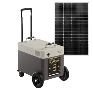 เครื่องกำเนิดพลังงานแสงอาทิตย์ 6KW/8KW/20KWh พร้อมแบตเตอรี่ LiFePO4 ภายนอก อินเวอร์เตอร์ PV แบบ Pure Sine Wave พร้อมล้อหมุนและที่จับ - Product Image 1