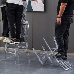 Chaise en cristal détachable avec dossier en acrylique transparent, chaise de mariage d'extérieur, chaise de salle à manger en résine pour hôtels, mariages et événements - Product Image 6