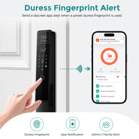 Cerradura Inteligente WiFi SJJ Totalmente Automática para Madera, con TTLock, Tuya, Reconocimiento Facial, Palma de la Mano, Cámara de Mirilla, Videoportero y Desbloqueo Remoto