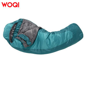 Sac de couchage Woqi Mummy 800g en nylon respirant pour temps chaud, camping en plein air pour adultes, bleu paon - Product Image 2