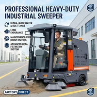 Balayeuse électrique industrielle autoportée autopropulsée avec brosse de nettoyage, batterie 48V100Ah, réservoir d'eau 200L pour parking