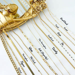 Cadena Cubana, Cadenas de <span class=keywords><strong>Oro</strong></span> de 18 Quilates, Collar de Cadena Cubana, Collar de Perlas de Agua Dulce - Product Image 3