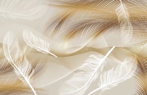 Nuovo hotel carta da parati design morbido piuma <span class=keywords><strong>dimensioni</strong></span> tessuto personalizzato murale di fascia alta - Product Image 4