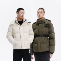 Veste d'hiver coupe-vent haute couture pour hommes femmes sur mesure confortable sweat à capuche chaud col montant tissé toile tissu teint