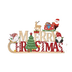 Nouvelle Plaque de <span class=keywords><strong>lettre</strong></span> en bois transfrontalière Décorations de Noël Ornements suspendus Plaque de porte de bienvenue Figurine et jouets de Noël - Product Image 5