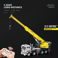 Juguete Educativo Eléctrico de Construcción, Camión Grúa de Control Remoto, Bloques de Construcción DIY, Bloques STEM de Plástico ABS