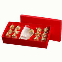 Verre à liqueur en forme de tête d'animal du zodiaque chinois, design créatif, sans plomb, écologique, certifié CE, distributeur de liqueur, accessoires 25 ml