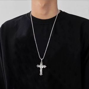 Nouveau Style Collier Croix Diamant en Acier Titane Homme <span class=keywords><strong>Pendentif</strong></span> Hip Hop Vintage Accessoires Cadeau Couple - Product Image 6