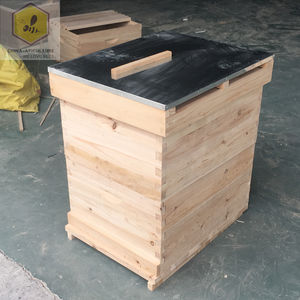 Perlebahan Alat 10 Frame Cemara Kayu Dua Tingkat <span class=keywords><strong>Langstroth</strong></span> Sarang Lebah dengan Atap Logam untuk Peternakan Lebah - Product Image 2