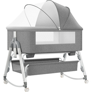 Nouveau lit pliant design moderne pour bébé, ensemble de literie, berceau, lit de bébé, lit à bascule, berceau de chevet pour nouveau-né - Product Image 1