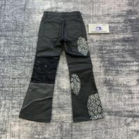 DENIMGUYS personnalisé Hip Hop hommes ensemble cirage Flare jean haute rue serpent Patch cuir Patch hommes Denim pantalon trou Patch jean