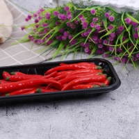Boîtes en plastique rectangulaires personnalisées, jetables, écologiques, de qualité alimentaire, en PET, pour fruits, légumes, noix, emballages alimentaires