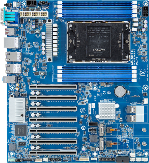 MW83 RP0 Single Socket Intel Xeon W Platform Server Motherboard 8-Channel DDR5 RDIMM 8 x DIMMs 1 x LGA 4677