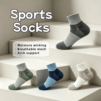 Chaussettes de sport en polyester/nylon tricotées, motif rayé imprimé numériquement sur mesure, anti-humidité, respirantes, pour la course à pied, avec bordure renforcée