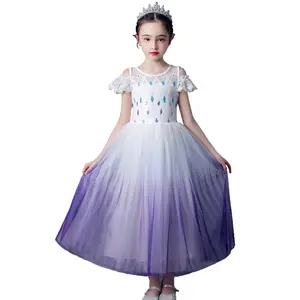 ヨーロピアンスタイルのタキシード子供ドレス3D刺繍プリンセスドレスパーティー用ふわふわガールピアノイブニングドレス3-12Y