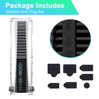 Protecteur de console de jeu PS5 Set de bouchons anti-poussière en silicone Organisateur de couverture anti-poussière en acrylique Cadeau Console d'édition de disque numérique
