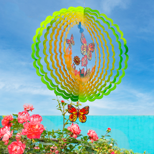 Molinetes de Viento 3D con Forma de Mariposa para Decoración de Jardín, Molinillo de Viento Memético con Diseños de Loto Hawaiano - Product Image 4