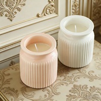 Pot à bougie aromatique rond en céramique fait main de style nordique, 230 ml, décoratif pour la maison, couleur personnalisable, vide