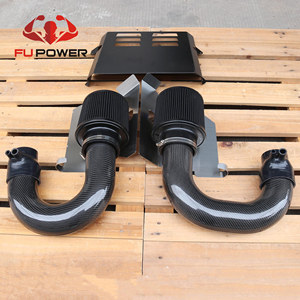 Kit d'admission d'air froid et pare-chaleur Fupower en fibre de carbone sèche à double entrée pour <span class=keywords><strong>Mercedes</strong></span> Benz C63 <span class=keywords><strong>AMG</strong></span> (W205) C63s GLC63 3 pouces - Product Image 1