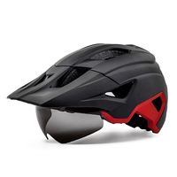 Casque de vélo avec visière magnétique intégrée, éclairage extérieur, casque de VTT tout-terrain avec feu arrière rechargeable