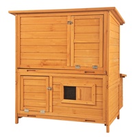 Poulailler en bois spacieux et facile à nettoyer, à deux étages, pour 6 à 8 poulets, 3 nichoirs, 2 plateaux coulissants, rampe pliable