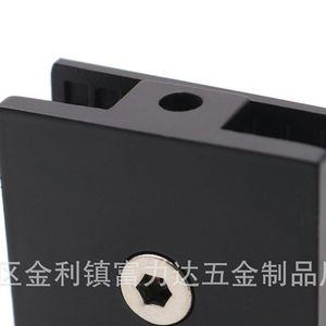 Clip de Fijación para Puerta de Ducha de Vidrio, Borde Biselado Cuadrado de 0 Grados, Clip de Baño de Acero Inoxidable 304 Negro - Product Image 3