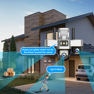 Kamera V380 Pro Model Pribadi 3 PTZ 3 Layar 12MP CCTV IP Keamanan Pelacakan Manusia Gerak Kamera Jaringan Tiga Lensa - Product Image 2