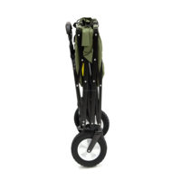 Chariot de transport pliable et portable vert pour camping, extérieur, véhicule, courses et maison, avec barre de traction de 5 pouces, chariot de camping pour stand
