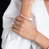 Bracelets à breloques en argent sterling 925 plaqué or pour femmes, avec zircone cubique, vente en gros