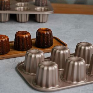 Nouvelles Moules à Cannele et Muffins en Acier Carbone Antiadhésives Écologiques à 6 Cavités pour Four - Product Image 1